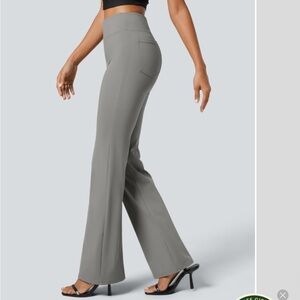 Women's Halara High-Waisted flare work Pants Leggings grey large  L NWT